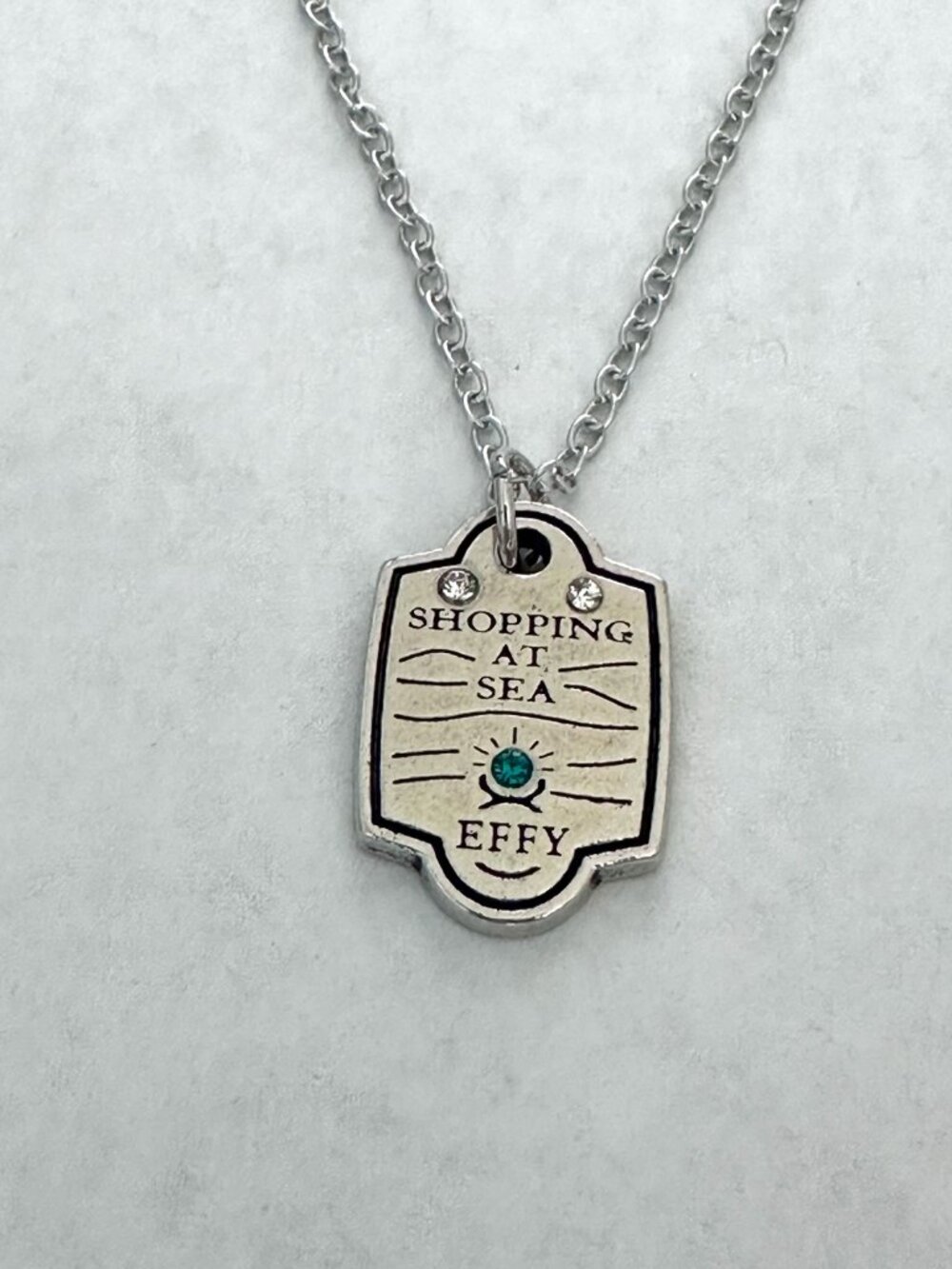 Effy "Shopping At Sea" Pendant Sparkly Silver Tone Charm Necklace